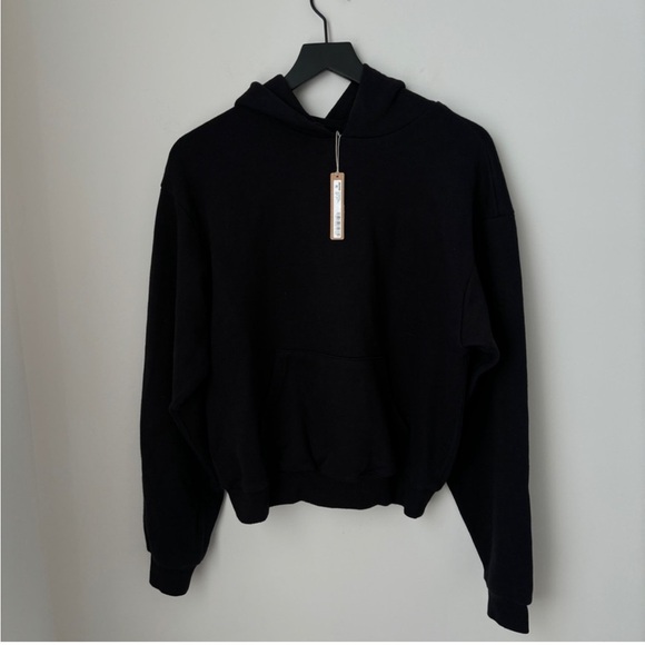 SKIMS Cotton Fleece Hoodie Onyx Black XS NEW NWT - Picture 3 of 4